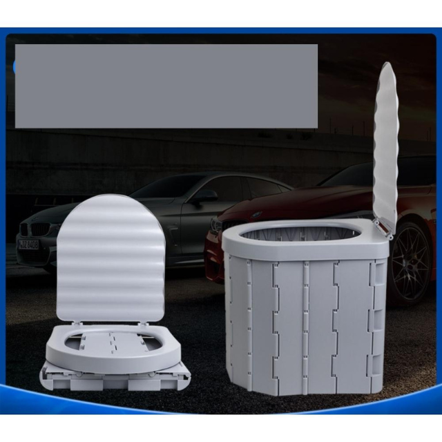 Asiento de inodoro de automóvil plegable portátil con tapa (ESG21123)