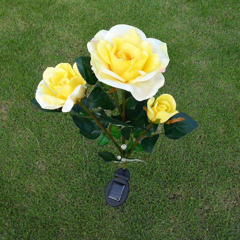 Rose Flower Estaca Ligera energía solar para patio de jardín en el patio trasero al aire libre (ESG16589)