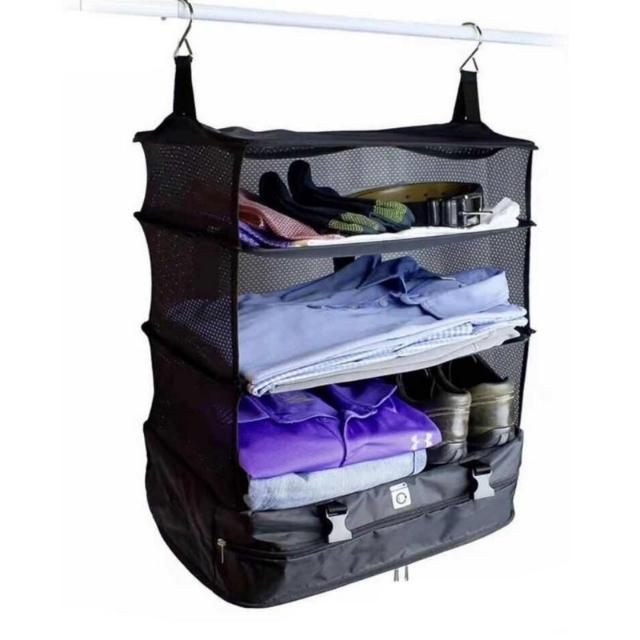  Organizador de equipaje de viaje estantes colgantes y almacenamiento de ropa (ESG19987)