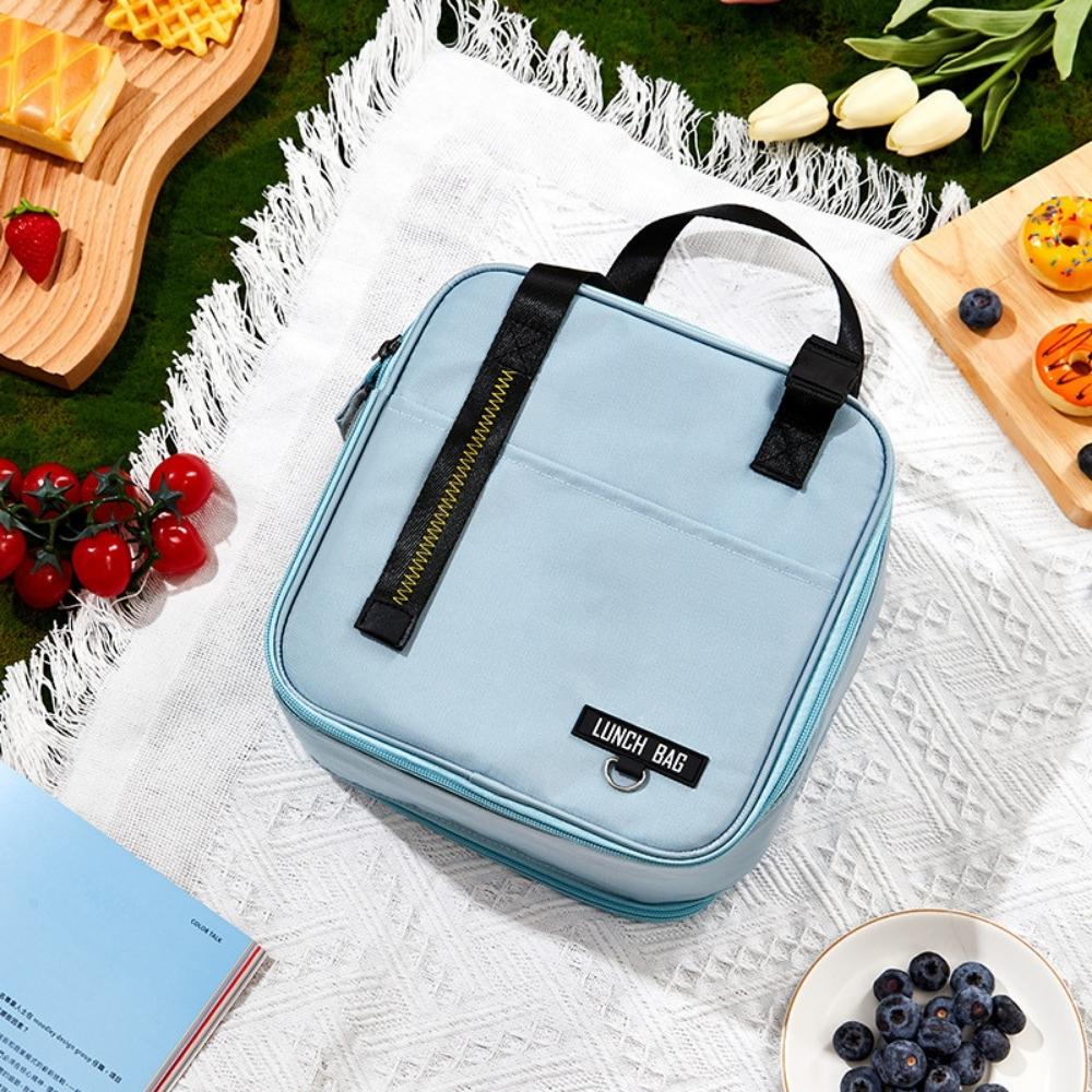 Bolsa térmica para almuerzo con cremallera para picnic, bolsa aislada para almacenamiento de aperitivos y alimentos (ESG20735)