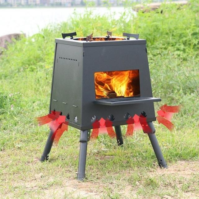 Estufa de fuego portátil de fuego al aire libre estufa de madera de titanio (ESG15293)