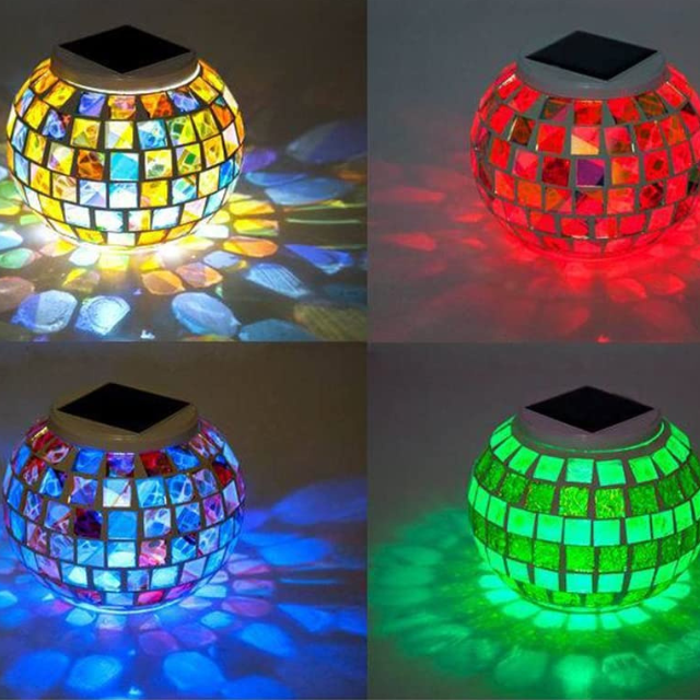 Lámpara de jardín de vidrio que cambia de color (ESG17905)